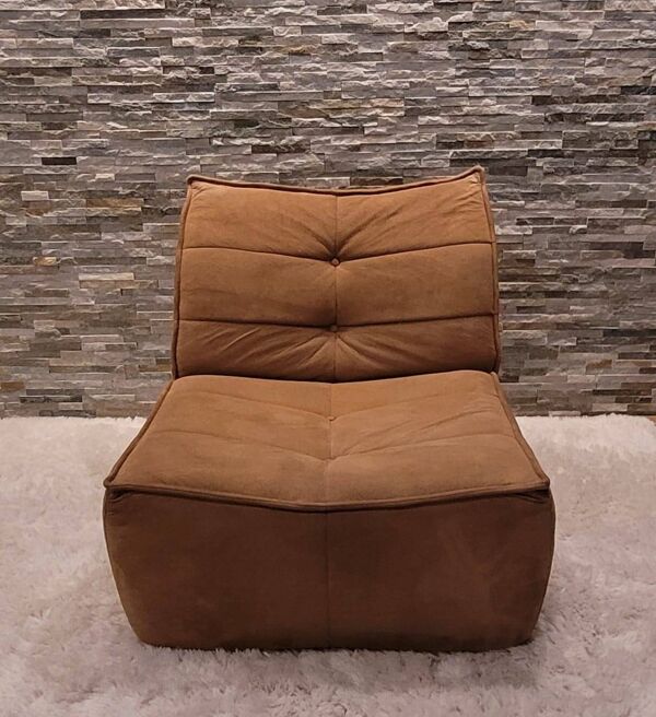 Paire de fauteuils en velours pêche par Beka, 1970