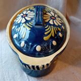 Vintage blue Alsace terrine with flower patterns