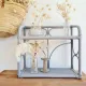 Grey vintage rattan shelf