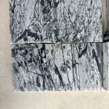 Pompadour fireplace in Louis XV style from around 1880 in blue floral marble.