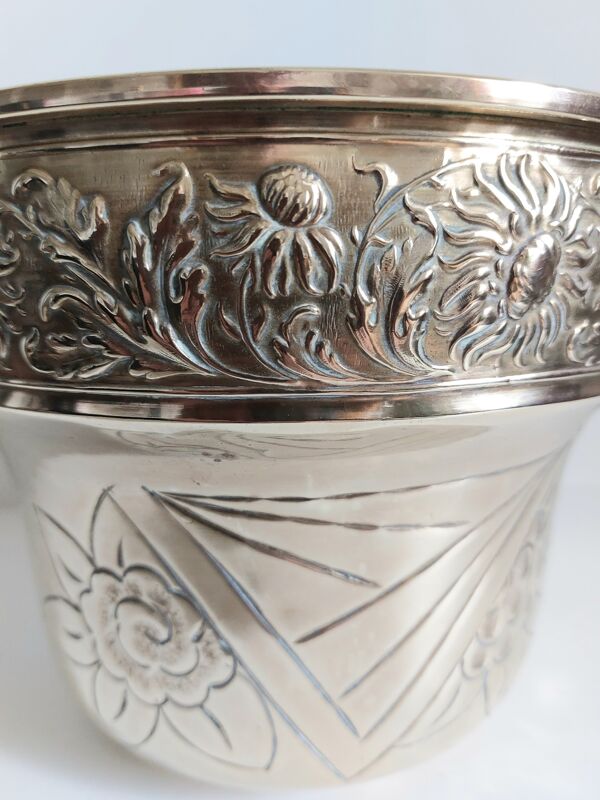 Cache pot ancien laiton