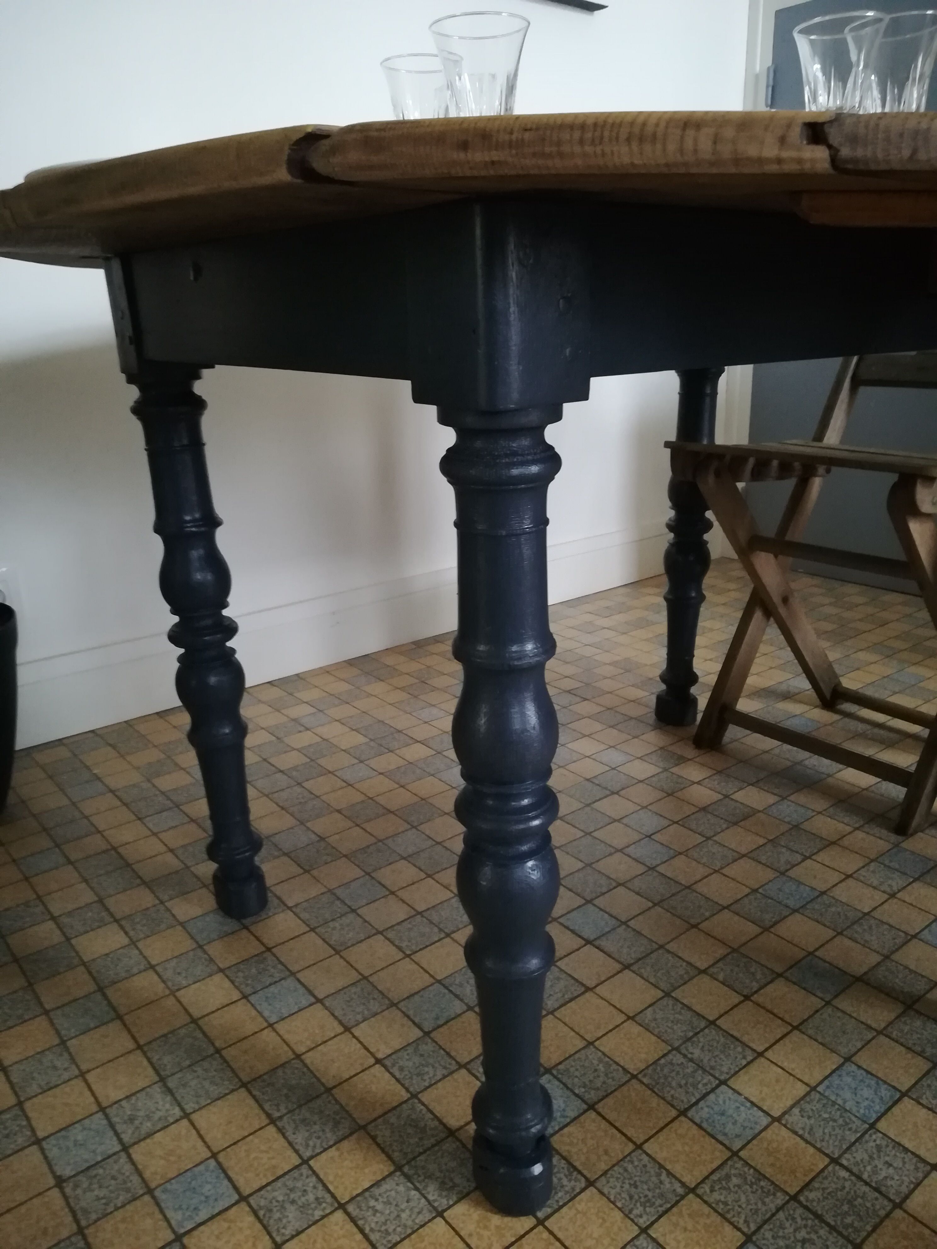 Table de ferme, à volets