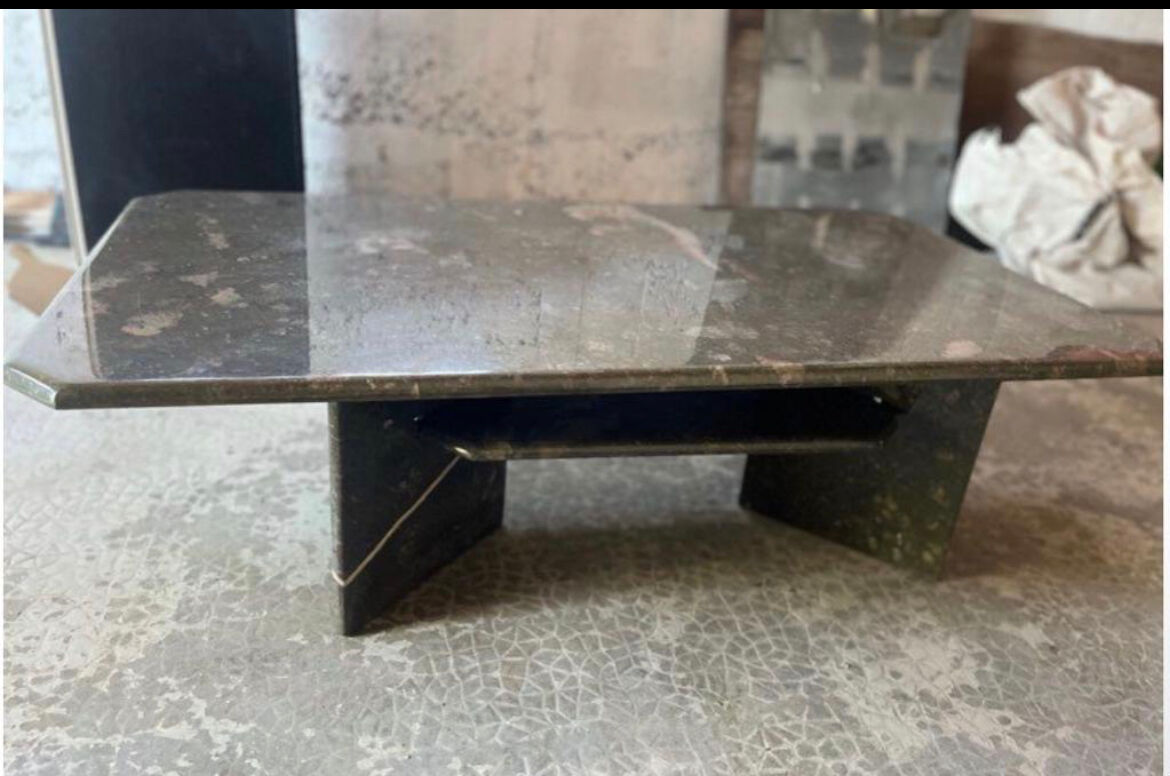 Brown marble coffee table