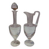 Ensemble Carafe à vin et Cruche à eau en Cristal Saint Louis