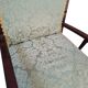 Coppia de fauteuils vintage des années 70 en acajou et en soie précieuse de San Leu.