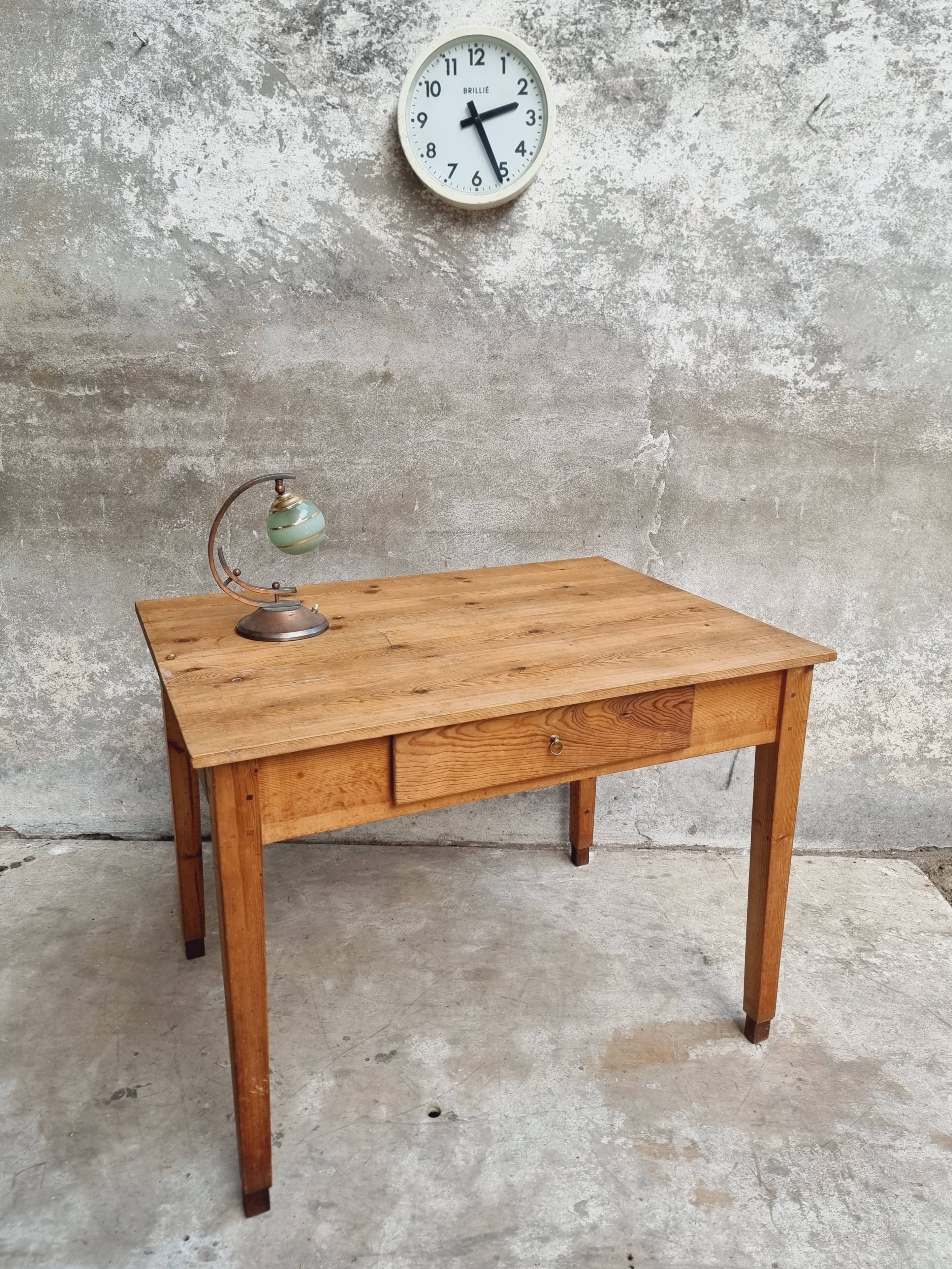 Old table desk kitchen table pine wood