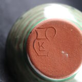 Vase soliflore 10cm signed "K" ceramic, pitcher