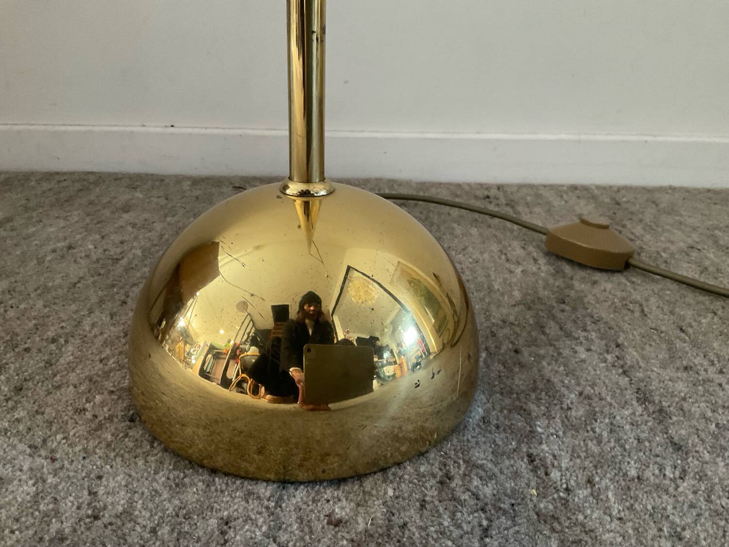 Vintage brass counterweight floor lamp
