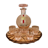 Liqueur service of the crystal factory hartzvillier france handmade 6 pieces