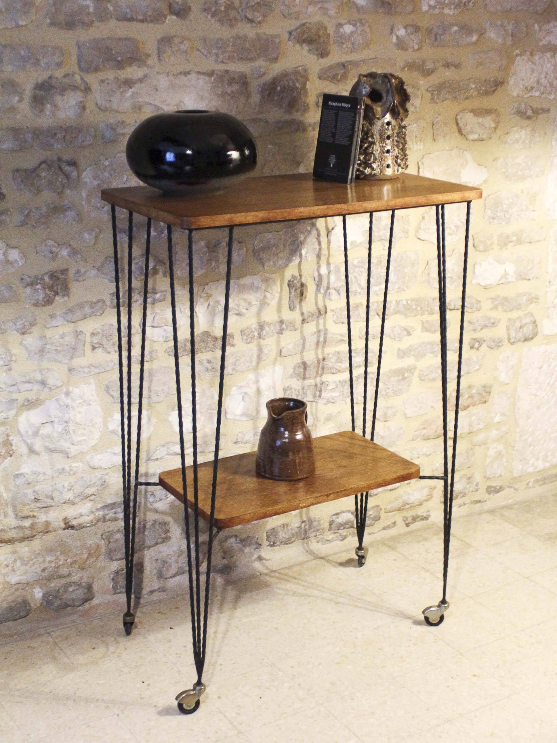 Wrought iron rolling trolley from the 60s