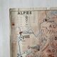Vintage school map 1950 double-sided "The Alps / The Pyrenees"