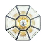 Plafonnier en verre et laiton de style Mid-Century, provenant de Limbourg, en Allemagne, années 1960