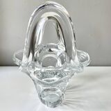 Large basket or fruit bowl in crystal Art Vannes France
