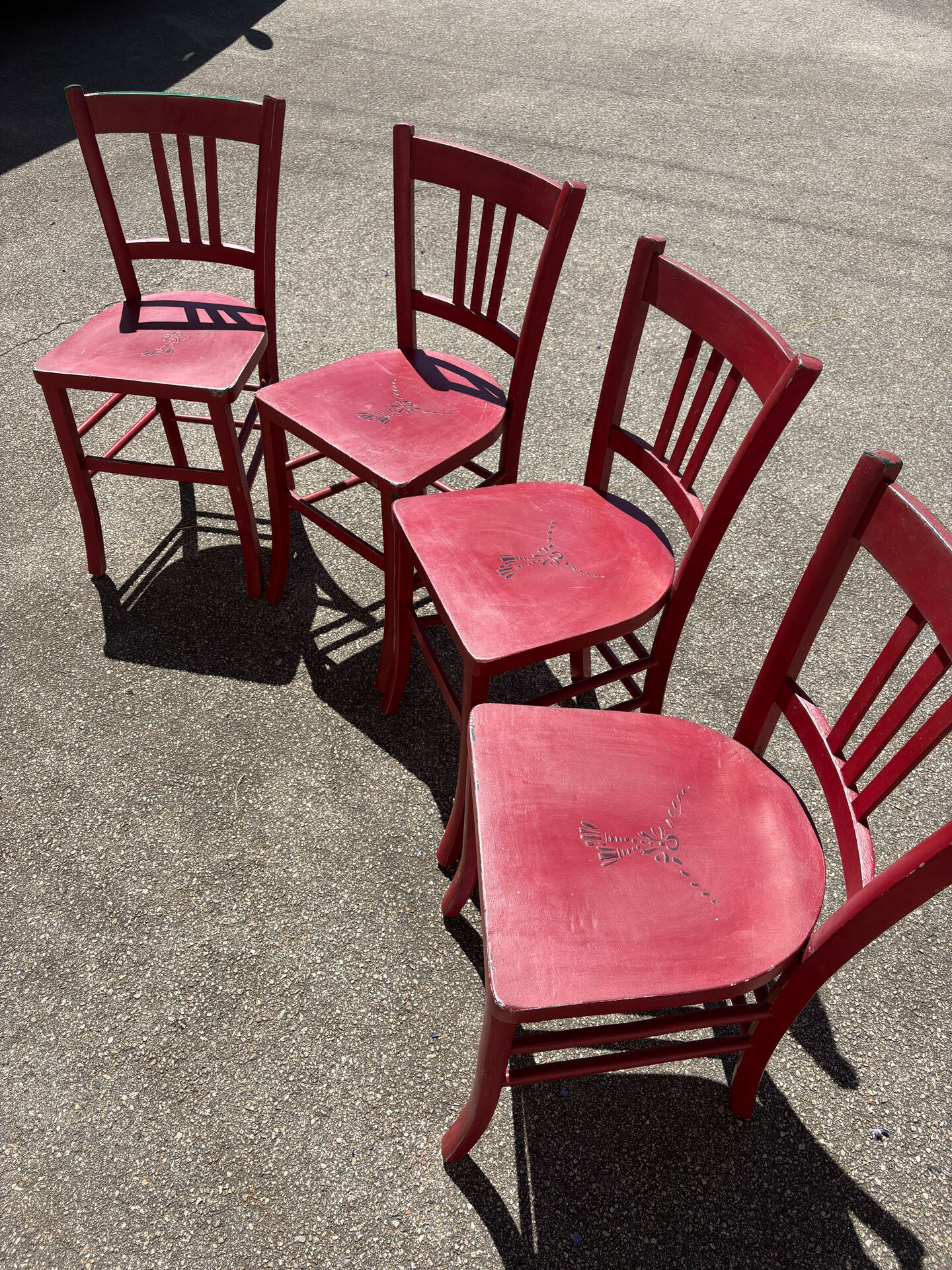 Set 4 chaises bistrot campagne, chalet