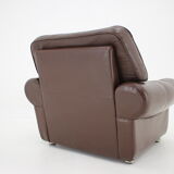 1970s Danish Brown Leather Armchair, Denmark