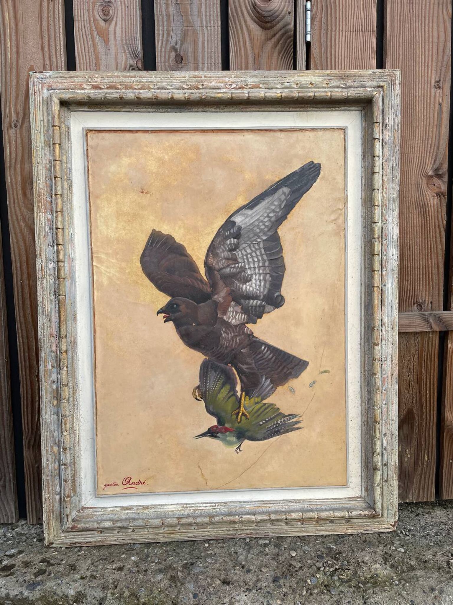 Table of a Harrier and Jay Oil on parchment