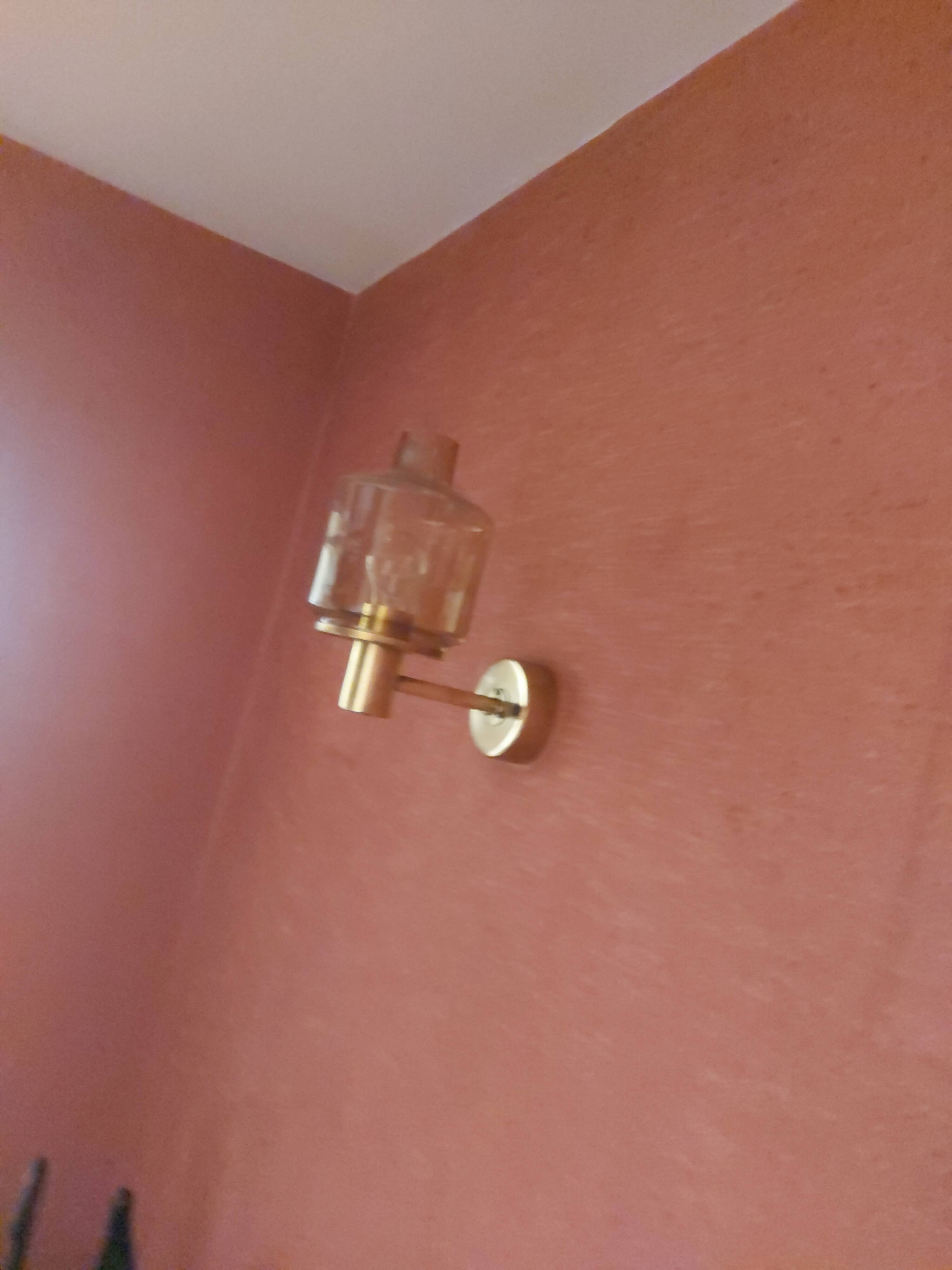 Pair of 60'S brass wall lamps, Hans Agne Jakobsson, model V212A