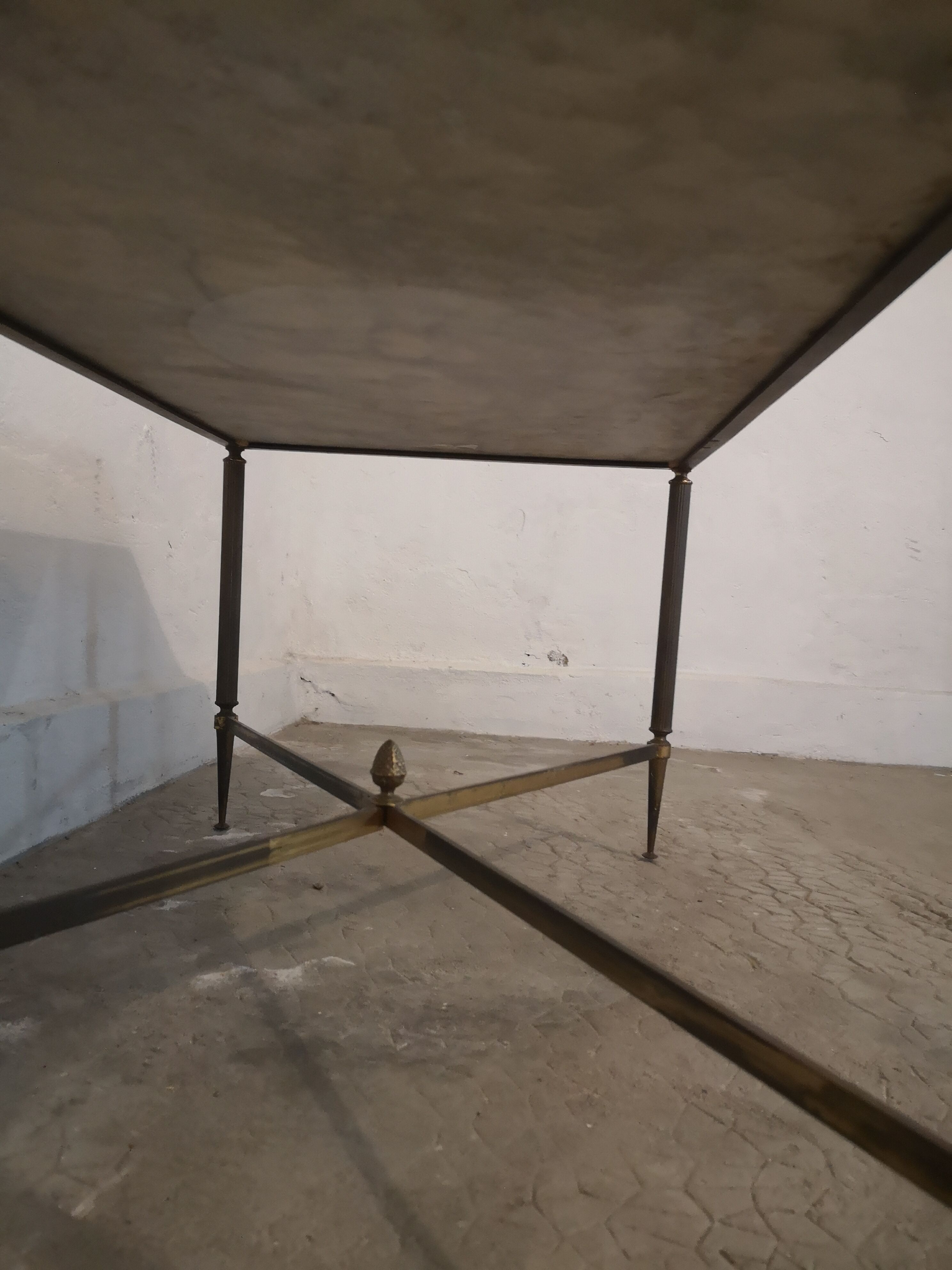 Vintage brass and marble coffee table