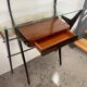 Table console laquée avec plateau en verre et miroir