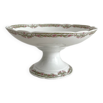 Old compote bowl in Vierzon porcelain A. Hache & cie art nouveau