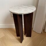 Table d’appoint bois et marbre