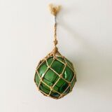 Pair of fishing floats and glass and rope