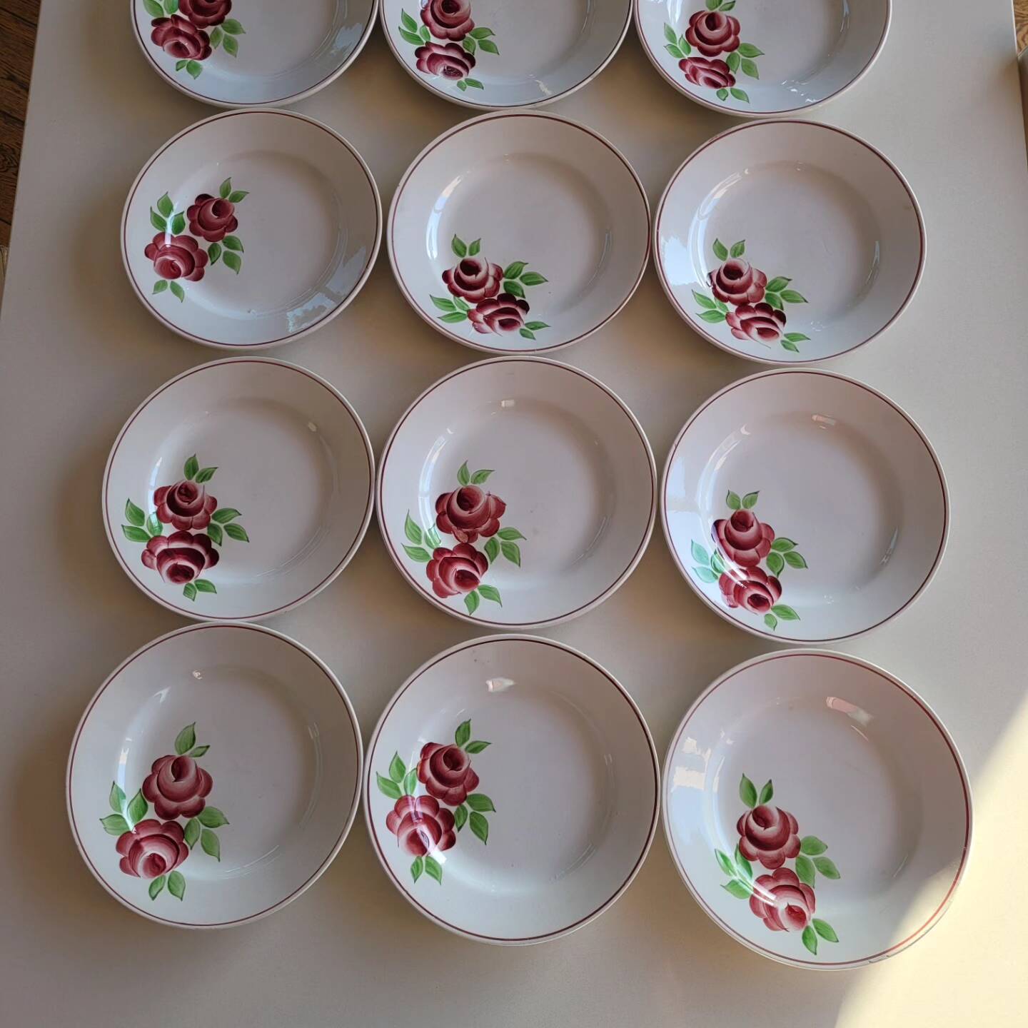 Lot of 12 old Rose Mai plates