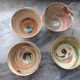 Fine earthenware bowls of mixed earth