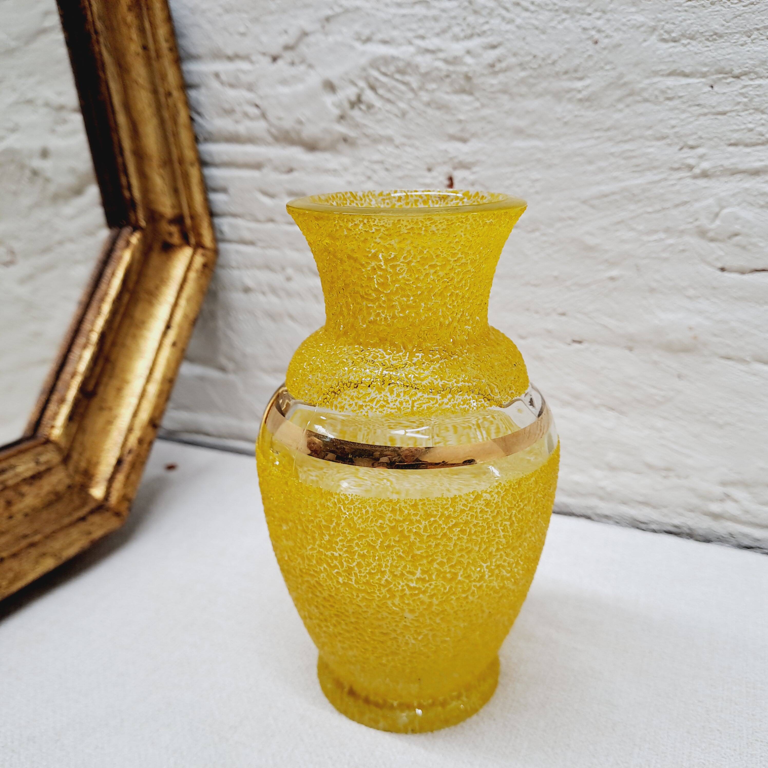 Yellow granite vase