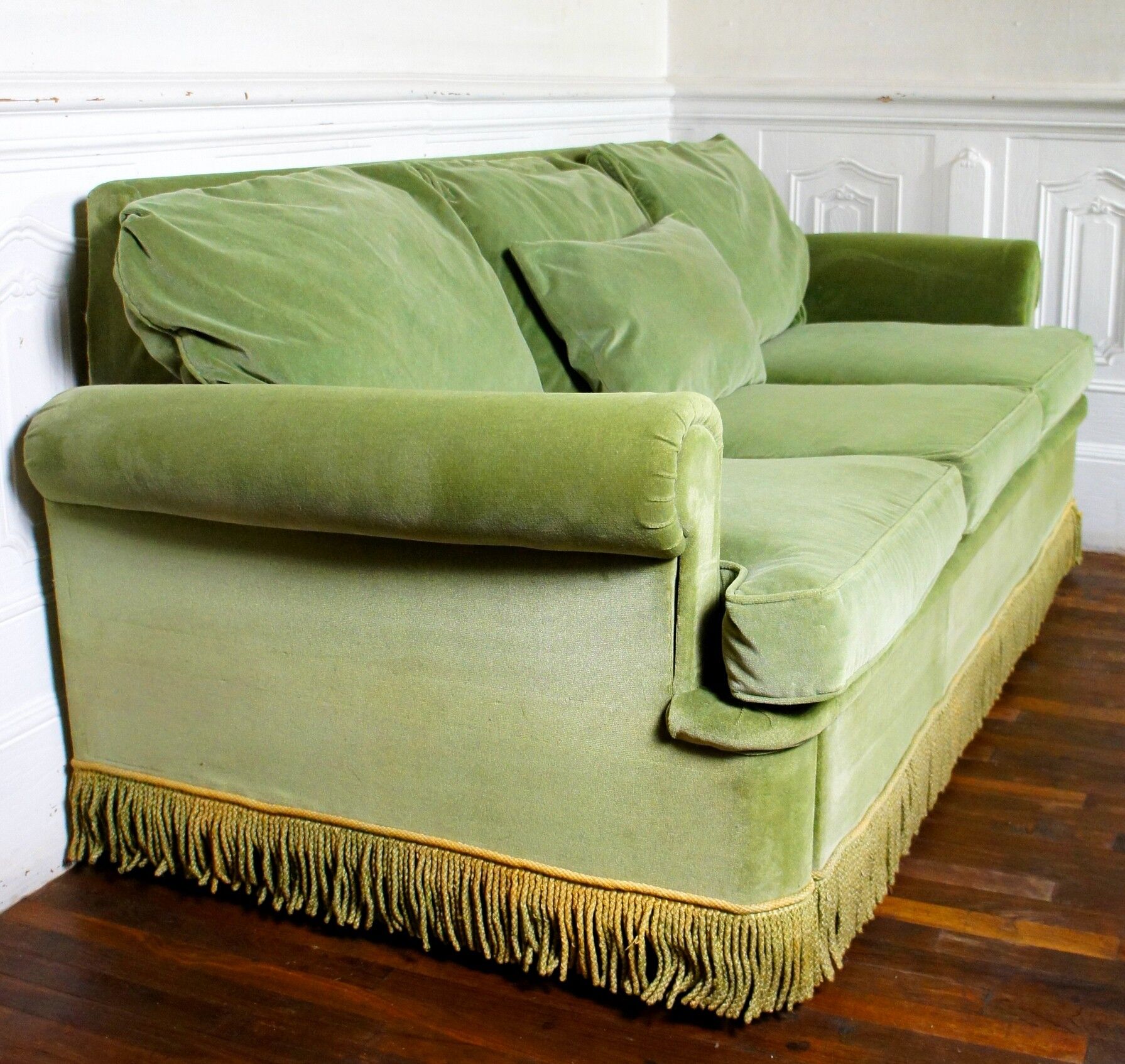 Vintage velvet convertible sofa
