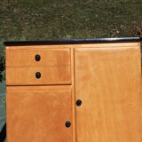 Vintage 1960s 2-door, 2-drawer low cabinet