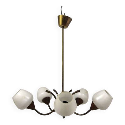 Suspension scandinave en métal et en verre, Suède, 1950