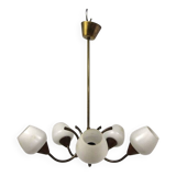 Scandinavian metal and glass pendant light, Sweden, 1950