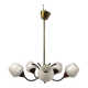 Scandinavian metal and glass pendant light, Sweden, 1950