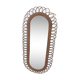 Large old oval rattan mirror93x43cm