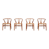 4 "CH24" Wishbone dining chairs by Hans J. Wegner for Carl Hansen & Son