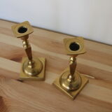 Pair of brass candle holders