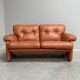 Cognac leather Coronado 2 seat sofa by B&B Italia, Italy 1960s