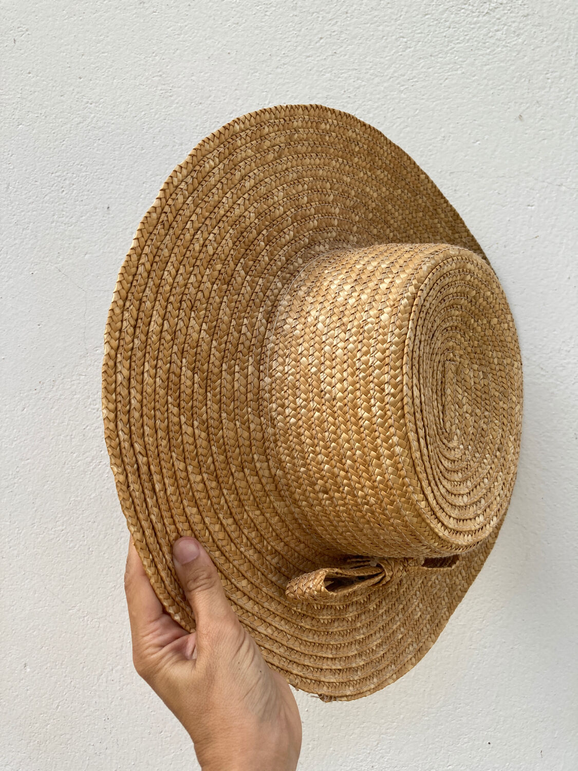 Vintage knot braided straw hat