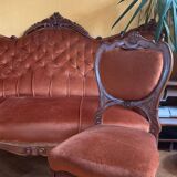 19th-century neo-Rococo antique canapé – Walnut structure