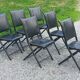Set of 6 folding chairs, 70s design, 3 leather, 3 moleskin