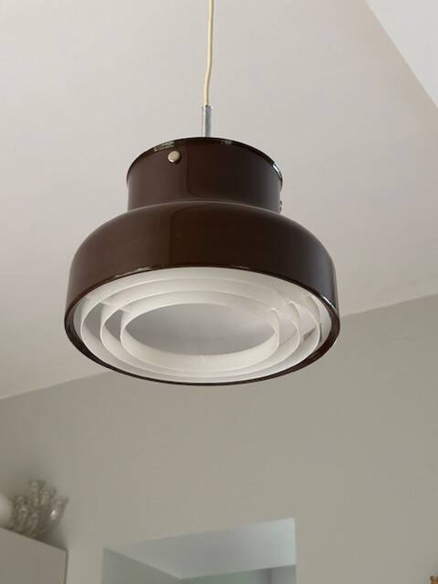 Brown Bumling pendant light by Anders Pehrson-Sweden 1960s