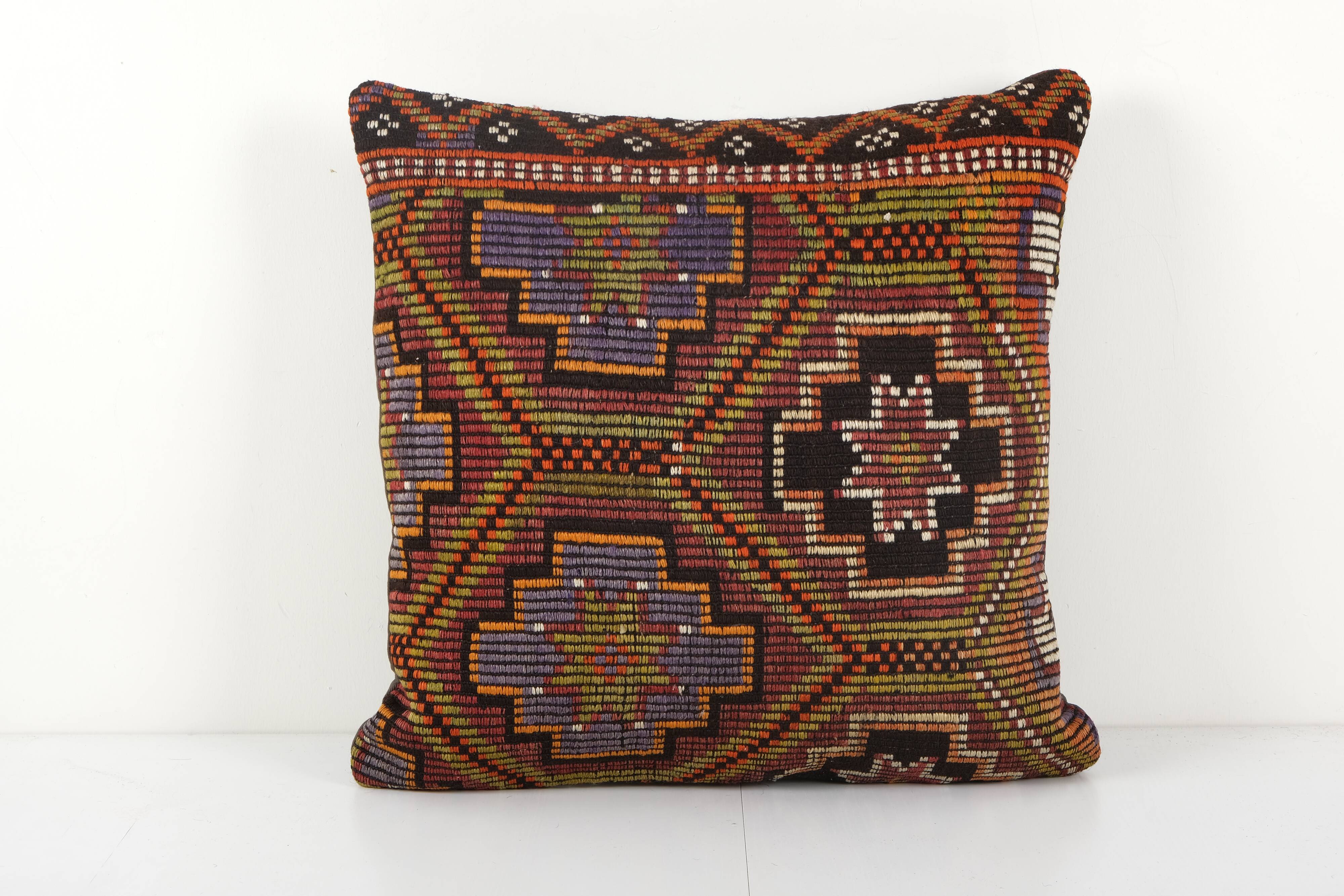 Square oversize turkish kilim pillow cover
