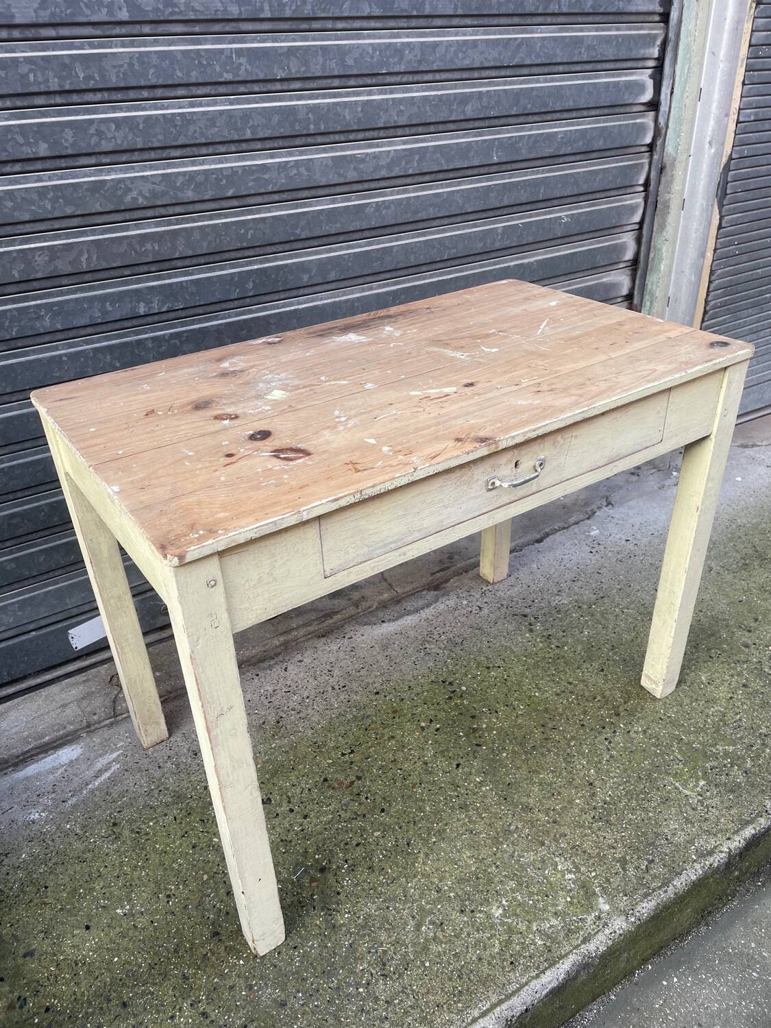 Vintage 1900 pine table – Kitchen or Office. Beautiful patina.