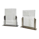 Duo of Art Deco photo frames in silver metal with beveled glass