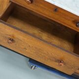 Large Antique Art Deco German Oak & Marble Chocolate Shop Counter, 1920s