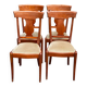 4 Landes chairs with solid wood crossbars and beige velvet fabric