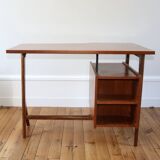 Scandinavian teak boomerang desk and its chair 1960