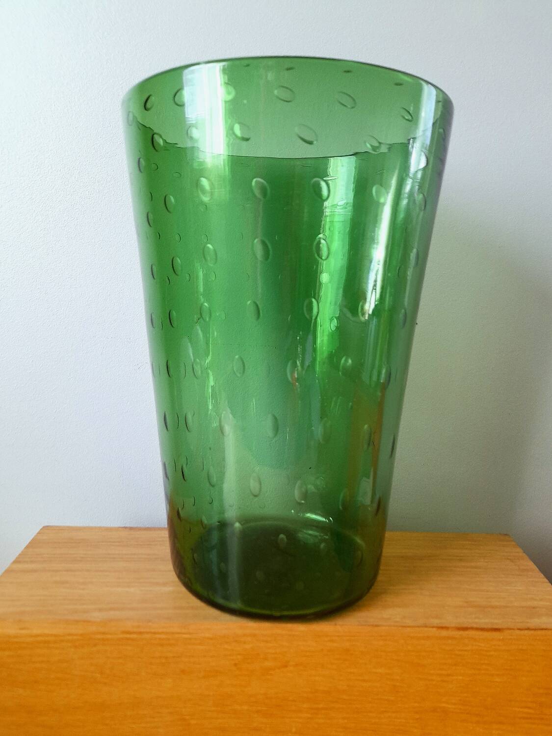 Vase en verre bullé Empoli ,1960.