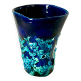 Fat Lava blue ceramic vase from the 70s